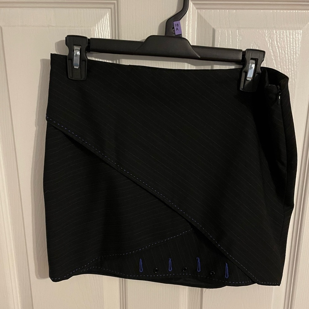 Vintage y2k black Bebe pinstripe suit mini skirt